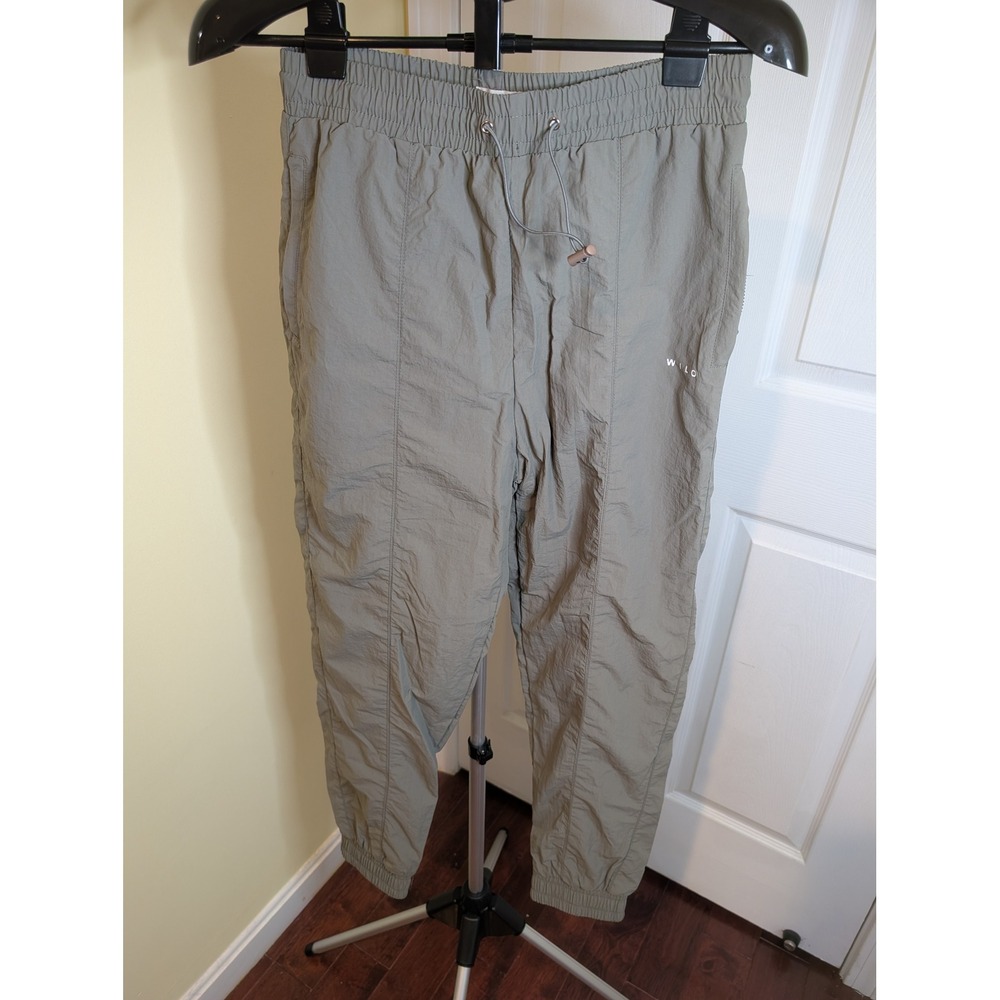 Wilo The Label Jogger Women S Sage Green Nylon Track Pants Drawstring Mesh Lined - Picture 2 of 9